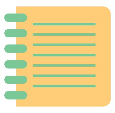 Çalışma defteri, illüstrasyon, beyaz arkaplan.