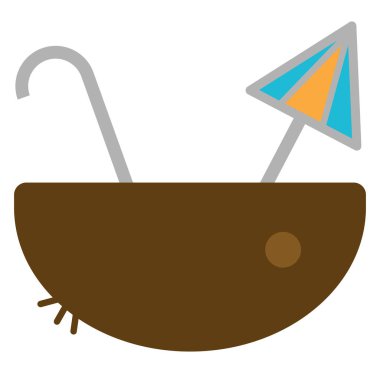 Hindistan cevizi içeceği, resim, beyaz arka planda..