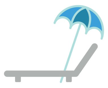 Plaj yatağı, resim, beyaz bir arka plan..