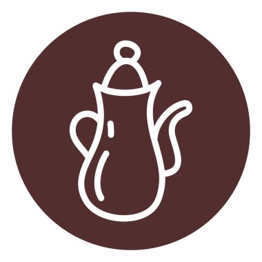 Büyük cam çaydanlık, resim, beyaz arkaplanda..