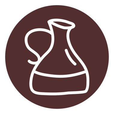 Çamur çaydanlığı, resim, beyaz arka planda..