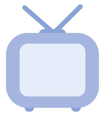 Beyaz arkaplanda siyah beyaz bir televizyon..