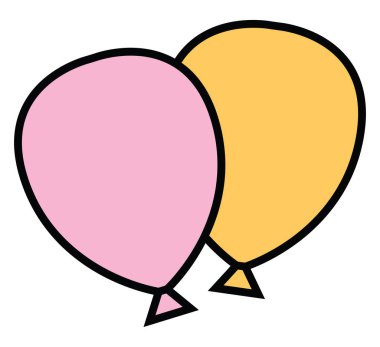 Beyaz arka planda renkli balonlar, resimleme.