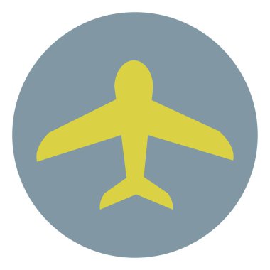 Beyaz arkaplanda seyahat düzlemi simgesi, illüstrasyon.