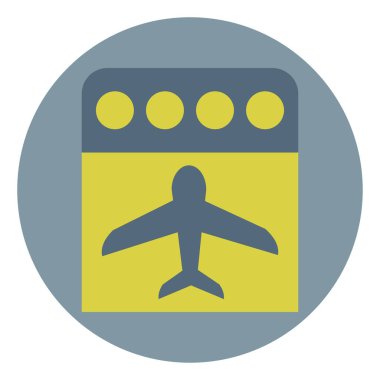 Uçak uçuşunu ayarlayın, resimleme, beyaz arka planda.