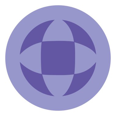 Beyaz arkaplanda mor küre, illüstrasyon..