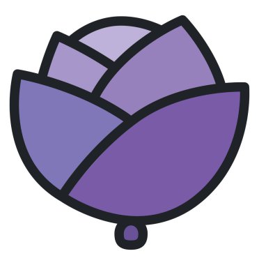 Mor lahana, beyaz arkaplanda illüstrasyon.