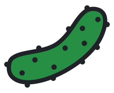 Beyaz arka planda yeşil salatalık, resimleme..