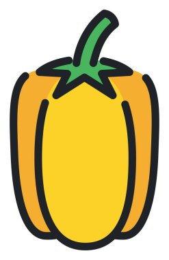 Taze sarı biber, resim, beyaz arka planda..