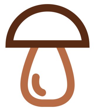 Kahverengi mantar, resimli, beyaz arka planda..