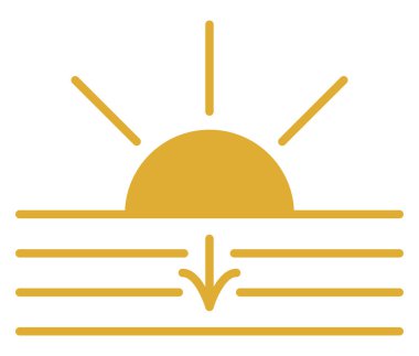 Sıcak Günbatımı, beyaz arkaplanda illüstrasyon.