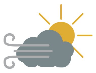 Rüzgarlı, güneşli, beyaz bir arka planda.