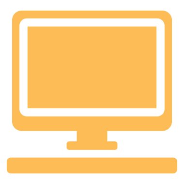 Yönetici bilgisayarı, illüstrasyon, beyaz arkaplan.