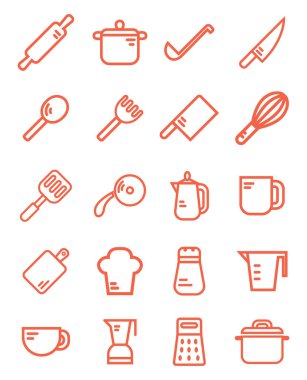 Yemek malzemeleri, resimleme, beyaz arka planda..