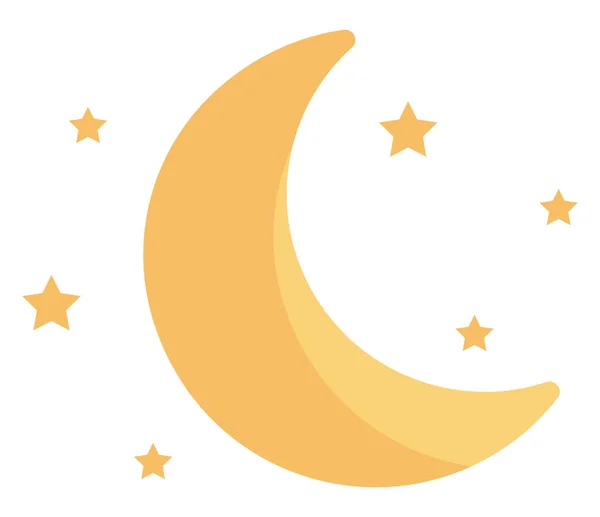 白い背景の若い月のイラスト — ストックベクタ