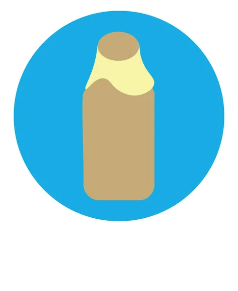 Bottiglia Latte Illustrazione Sfondo Bianco — Vettoriale Stock