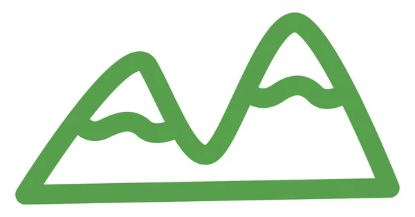 Montagne Verte Illustration Sur Fond Blanc — Image vectorielle