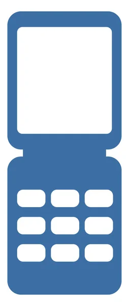 Blauwe Oude Mobiele Telefoon Illustratie Een Witte Achtergrond — Stockvector