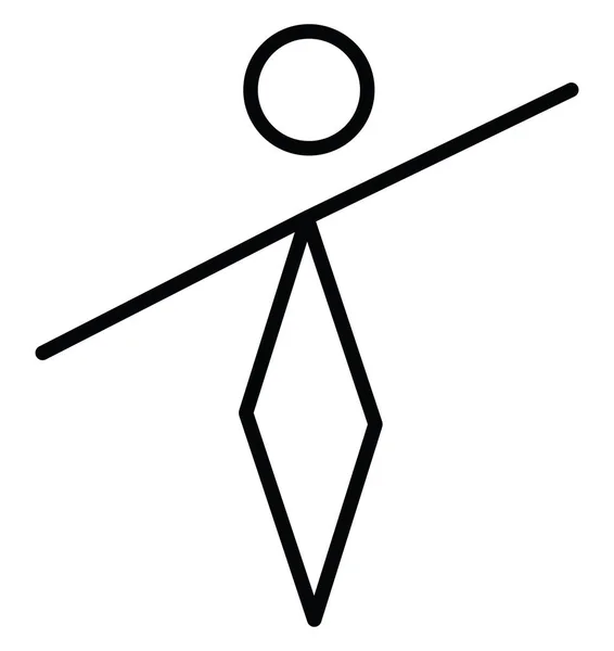 Stick Figur Person Stående Illustration Vit Bakgrund — Stock vektor