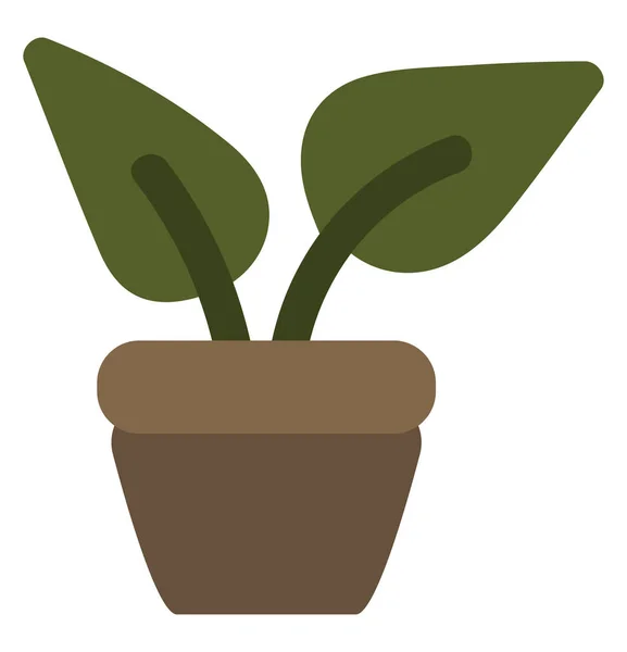 Groene Plant Pot Illustratie Een Witte Achtergrond — Stockvector