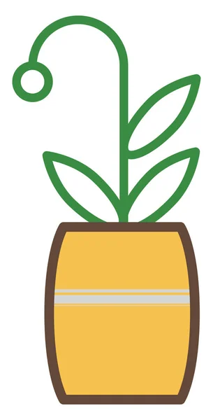 Filodendron Növény Pot Illusztráció Fehér Alapon — Stock Vector