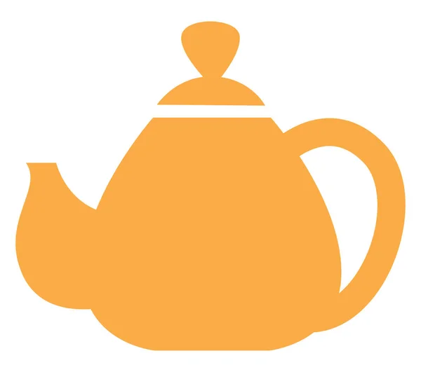 橙色茶壶 白色背景的插图 — 图库矢量图片