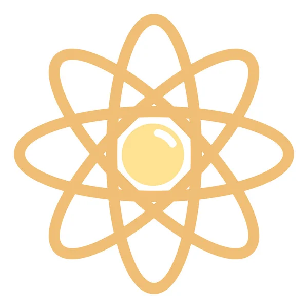 Arany Atom Illusztráció Fehér Alapon — Stock Vector