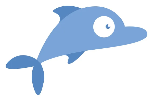 Блакитний Дельфін Ілюстрація Білому Тлі — стоковий вектор