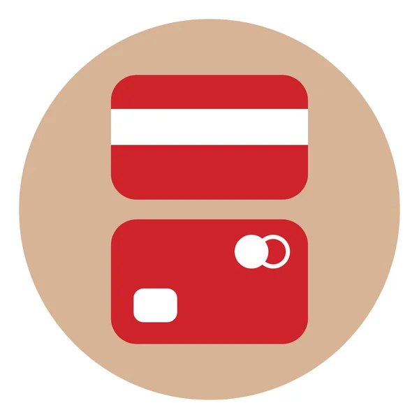 白い背景に赤いクレジットカードイラスト — ストックベクタ