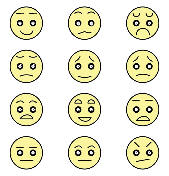 Duygusal Emoji Resim Beyaz Arkaplan — Stok Vektör