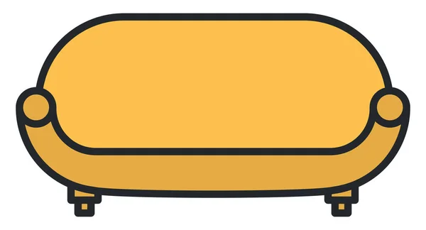 Yellow Divan Sofa Illustration White Background — Stock Vector