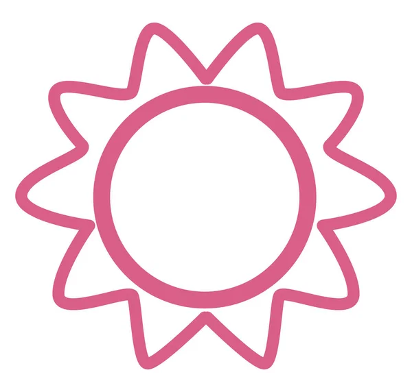 Pink Sun Illustration White Background — Stock Vector