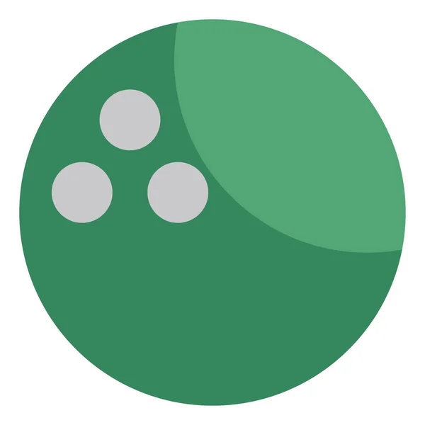 Yeşil Bowling Topu Resim Beyaz Arka Planda — Stok Vektör
