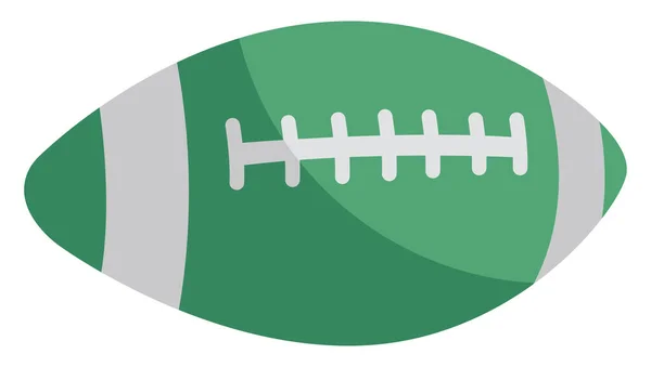 Yeşil Rugby Topu Resim Beyaz Arka Planda — Stok Vektör