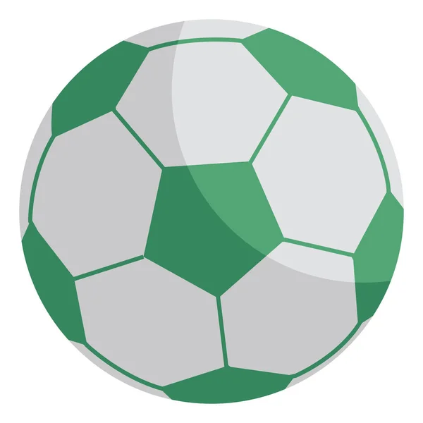 白い背景に緑のサッカーボール イラスト — ストックベクタ