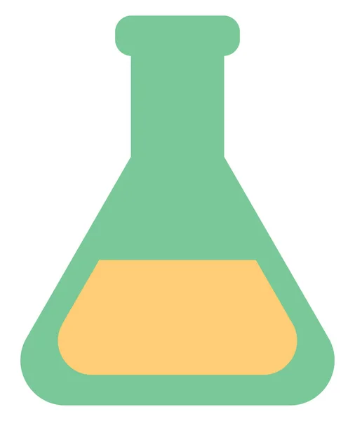 Frasco Química Verde Ilustração Sobre Fundo Branco — Vetor de Stock