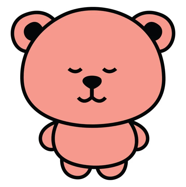 Cute Teddy Bear Illustration White Background — Stock Vector