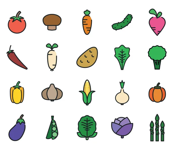 Légumes Frais Illustration Sur Fond Blanc — Image vectorielle