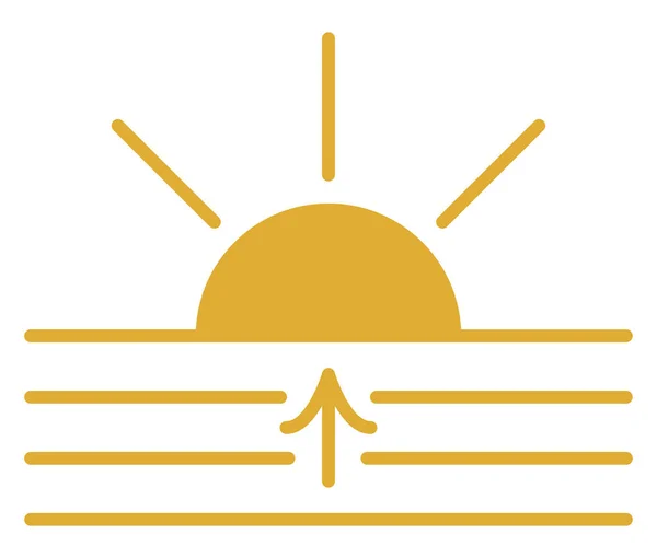Horký Východ Slunce Ilustrace Bílém Pozadí — Stockový vektor