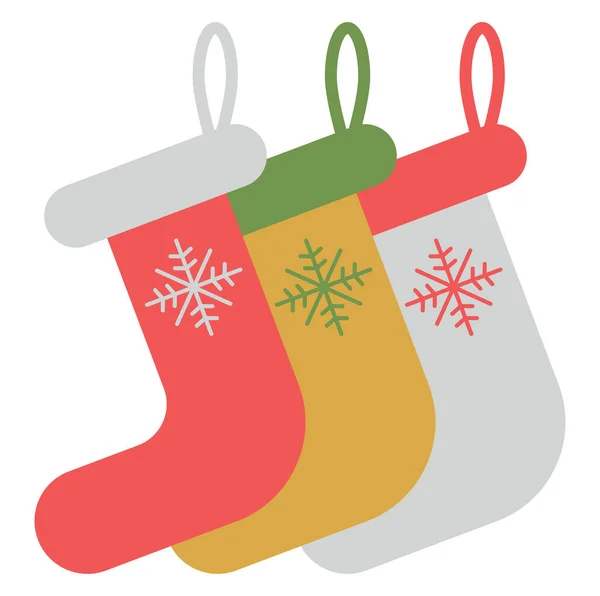 Різдвяні Шкарпетки Ілюстрація Білому Тлі — стоковий вектор