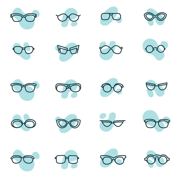 Optikai Szemüvegkészlet Illusztráció Fehér Alapon — Stock Vector