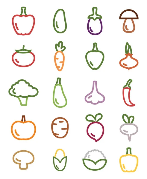 Légumes Jardin Illustration Sur Fond Blanc — Image vectorielle