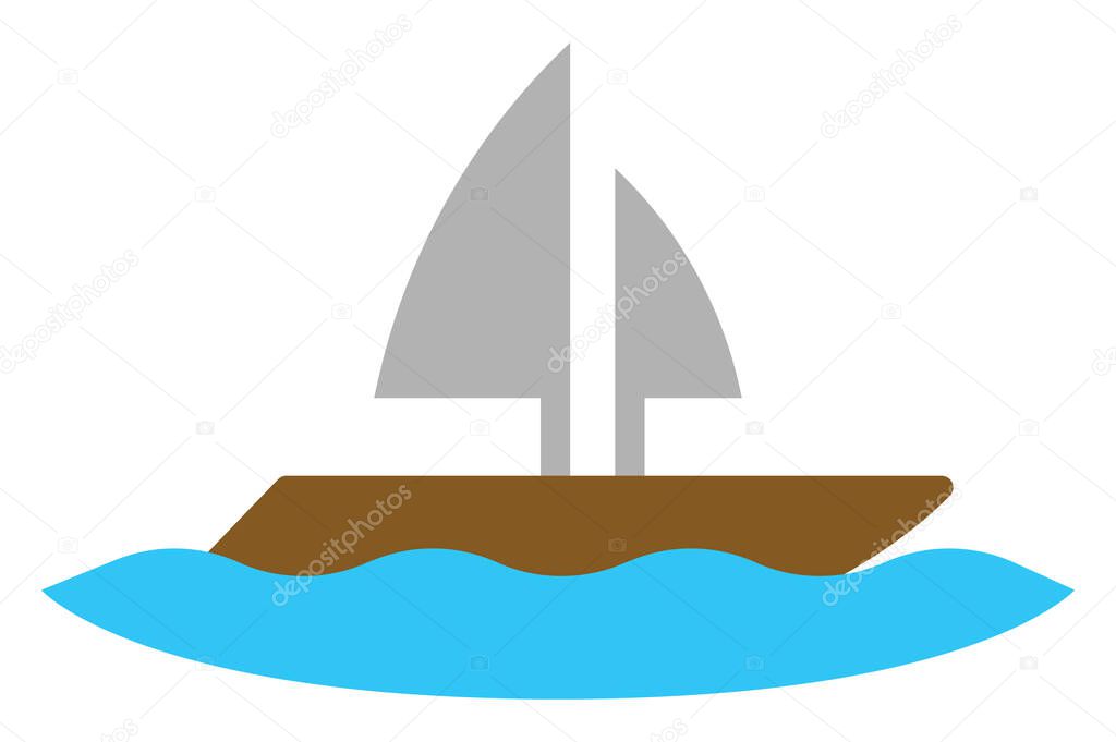 Travel ship, illustration, on a white background.