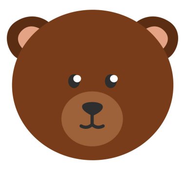 Kahverengi ayı kafası, illüstrasyon, beyaz arka planda vektör..