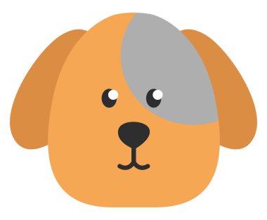 Turuncu köpek kafası, illüstrasyon, beyaz arkaplanda vektör.