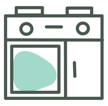 Mavi gaz sobası, illüstrasyon, beyaz zemin üzerindeki vektör..