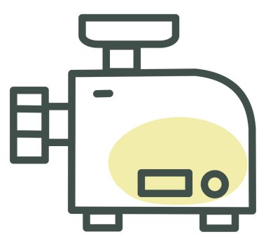 Kıyma makinesi, illüstrasyon, beyaz arkaplan üzerindeki vektör.