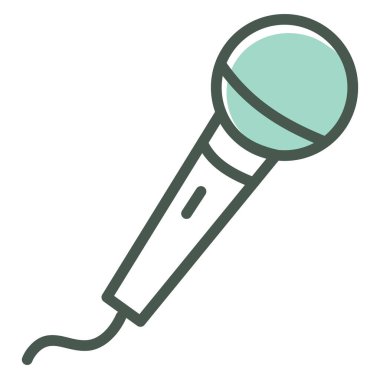 Mavi mikrofon, illüstrasyon, beyaz arkaplanda vektör.