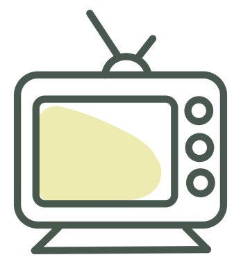 Sarı TV, illüstrasyon, beyaz arkaplan üzerindeki vektör.