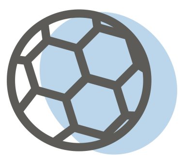 Mavi futbol, illüstrasyon, beyaz arkaplanda vektör.